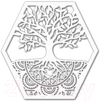 Декор настенный Arthata Древо Мандала 50x50-V / 046-1 (белый)