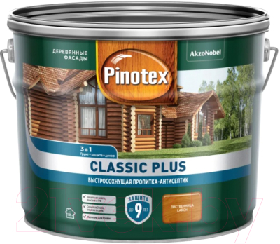 Антисептик для древесины Pinotex Classic Plus 3в1 (9л, лиственница)