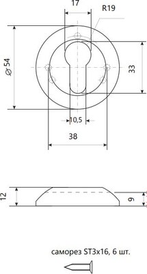 Накладка на цилиндр VELA DPC-Round (черный)