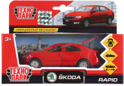 Автомобиль игрушечный Технопарк Skoda Rapid / SB-18-22-SR-N(R)-WB