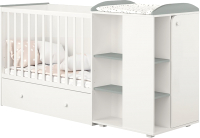 Детская кровать-трансформер Polini Kids Ameli 800 с комодом / 0002278.55 (белый/серый) - 