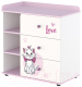 Комод пеленальный Polini Kids Disney Baby 5090 Кошка Мари / 0002337.69 (белый/розовый) - 