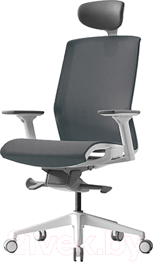 Кресло офисное Bestuhl J15 White Pl с подголовником и подлокотником