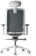 Миниатюра изображения товара Кресло офисное Bestuhl J15 White Pl с подголовником и подлокотником (темно-серая сетка)