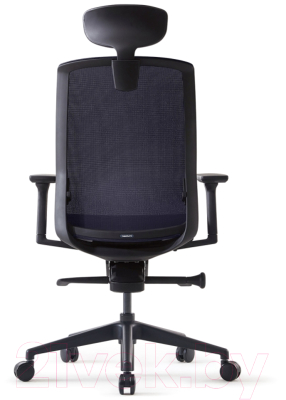 Кресло офисное Bestuhl J15 Black Pl с подголовником и подлокотником (темно-серая сетка)