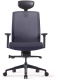 Миниатюра изображения товара Кресло офисное Bestuhl J15 Black Pl с подголовником и подлокотником (темно-серая сетка)