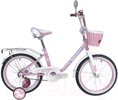 Детский велосипед Black Aqua Princess 18 KG1802 со светящимися колесами (розовый/белый)