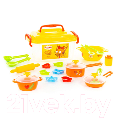 Набор игрушечной посуды Полесье Три кота 20 элементов / 72931