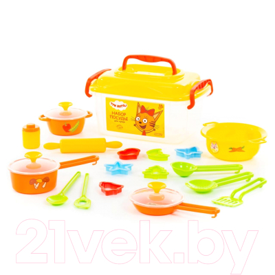 Набор игрушечной посуды Полесье Три кота 20 элементов / 72931