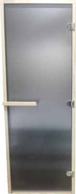 Стеклянная дверь для бани/сауны Doorwood Сумерки 190х70 (графит/листва)