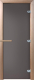 Стеклянная дверь для бани/сауны Doorwood Затмение 190х70 (графит матовый/листва) - 