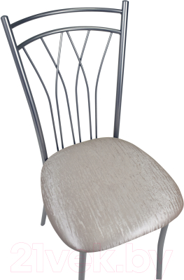 Обеденная группа Древпром М3 со стульями Премьер (дуб светлый/серебро бенгал бежевый)