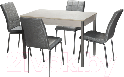 Обеденный стол Древпром Амелис М84 110-140x68 (самерсет/опоры квадратные металлик)
