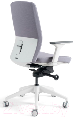 Кресло офисное Bestuhl J2 White Pl без подголовника с подлокотником (серая ткань)