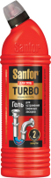 Средство для устранения засоров Sanfor Turbo Гель для прочистки канализационных труб (750мл) - 
