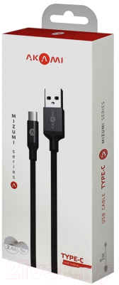 Кабель Akami Mizumi Series USB Type-C (черный)