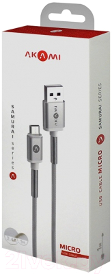 Кабель Akami Samurai Series Micro USB (серебристый)