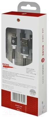 Кабель Akami Samurai Series Micro USB (серебристый)