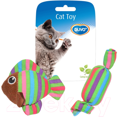 Игрушка для кошек Duvo Plus Рыбка и конфетка / 1717022/DV (мультиколор)