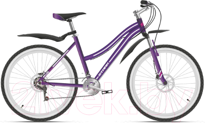 Велосипед STARK Luna 26.2 D 2021 (14.5, фиолетовый/серебристый)