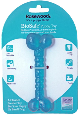Игрушка для собак Rosewood Кость BioSafe / 43101/RW (голубой)