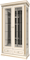 Шкаф с витриной WellMaker Патриция Элегант ШВ1-100 (айвори/латунь) - 