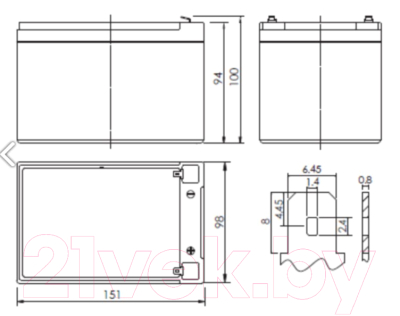 Батарея для ИБП PowerMan CA12120 12V/12Ah