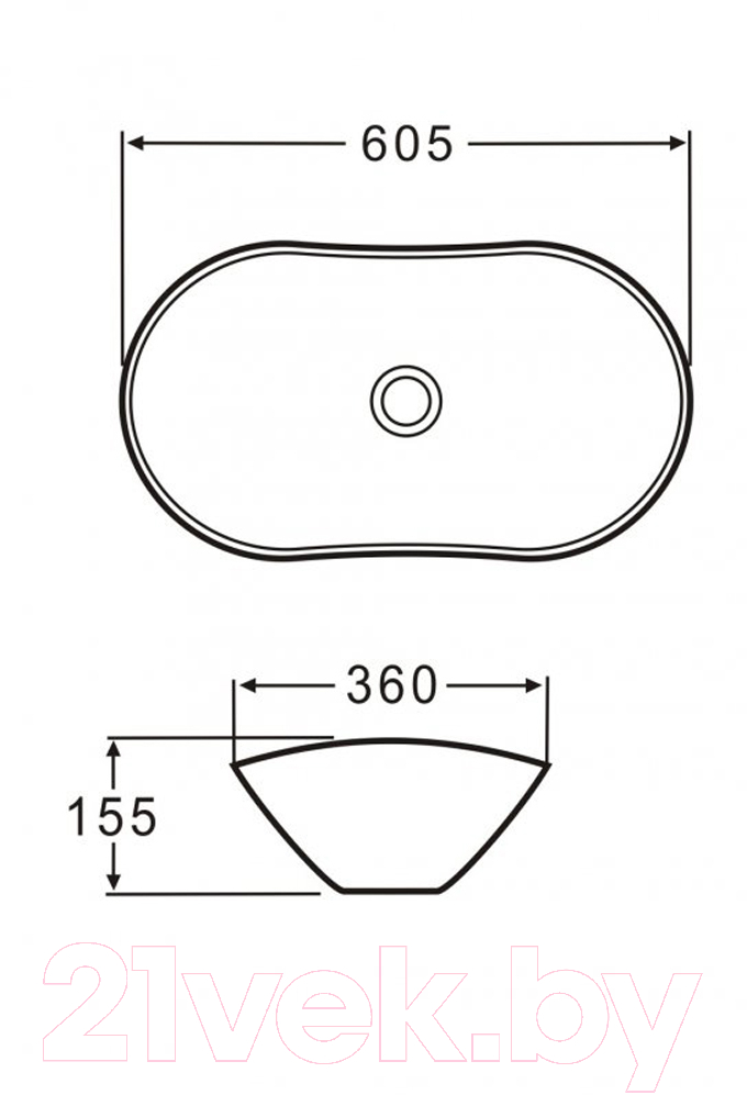 Умывальник BelBagno BB1404-H311