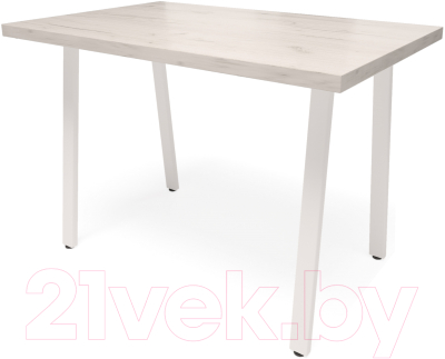 Обеденный стол Millwood Лофт Леон Л 120x70x75 (дуб белый Craft/металл белый)