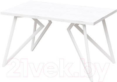 Обеденный стол Millwood Женева Л 130x80x75 (дуб белый Craft/металл белый)
