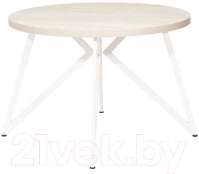 Обеденный стол Millwood Женева Л D110x75 (дуб белый Craft/металл белый)