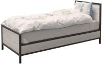 Односпальная кровать Millwood Лофт КМ-2.1/1 Л 207x97x94 (дуб белый Craft/металл черный) - 
