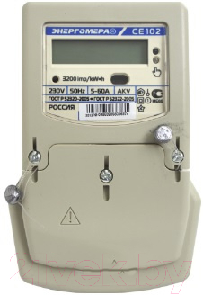 Счетчик электроэнергии электронный Энергомера СЕ 102 BY S7 145 JAKVZ (5-60А)