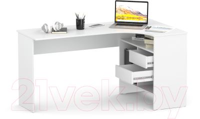 Компьютерный стол Сокол-Мебель СПМ-25 (правый, белый)