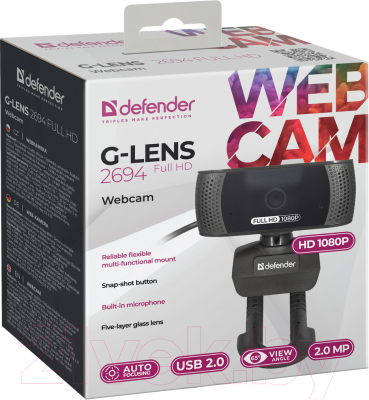 Веб-камера Defender G-lens 2694 Full HD 1080p / 63194