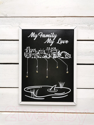 Ключница настенная Grifeldecor My Family My Love / BZ212-4B436 (черный)