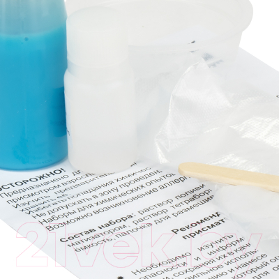 Набор для создания слайма Lori Химические опыты. Волшебный лизун / Оп-047 (голубой)