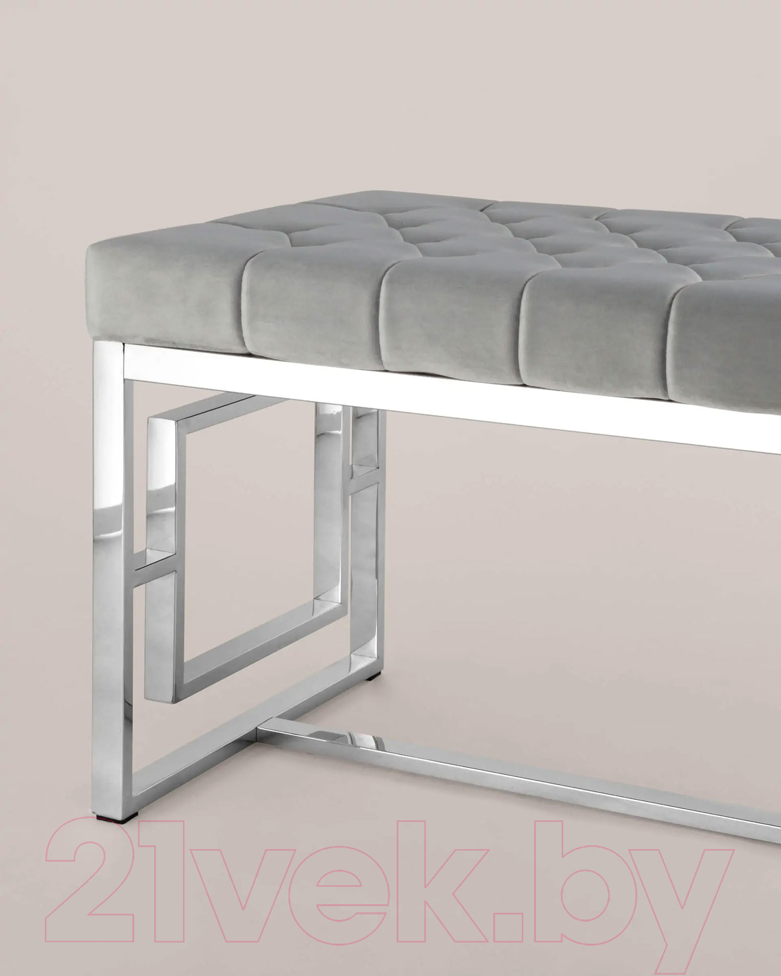 Банкетка Stool Group Бруклин / BENCH-012-GR (вельвет серый/сталь серебристый) — фото 3