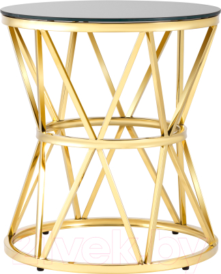 Журнальный столик Stool Group Вива 50x50 / EET-080-TG (стекло черное/сталь золото)