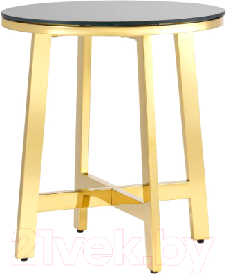 Журнальный столик Stool Group Альба 50x50 / EET-095-R-TG (стекло черное/сталь золото)