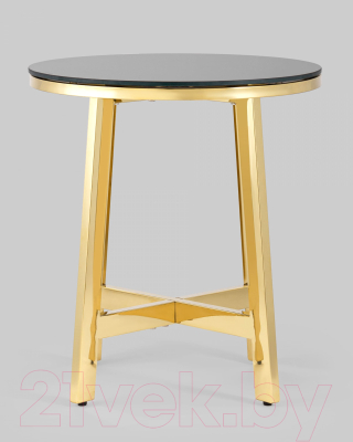 Журнальный столик Stool Group Альба 50x50 / EET-095-R-TG (стекло черное/сталь золото)