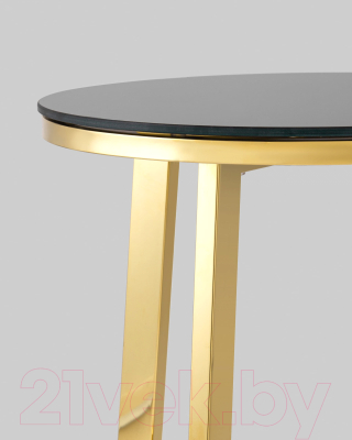 Журнальный столик Stool Group Альба 50x50 / EET-095-R-TG (стекло черное/сталь золото)