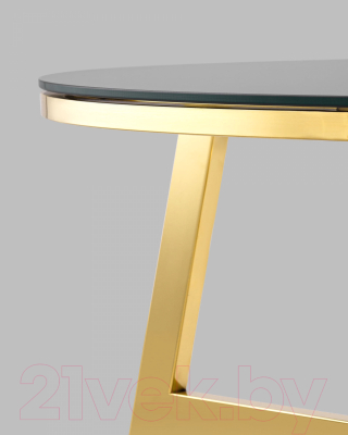 Журнальный столик Stool Group Альба 100x50 / ECT-095-O-TG (стекло черное/сталь золото)