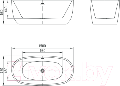 Ванна акриловая Deante Alpinia 150x72 / KDU 015W