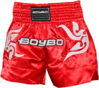 Шорты для бокса BoyBo Для тайского (XXXS, красный) - 