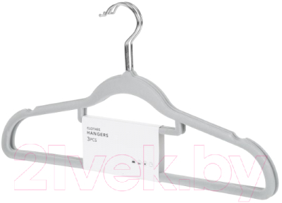 Набор пластиковых вешалок-плечиков Miniso 4341 (3шт,серый)