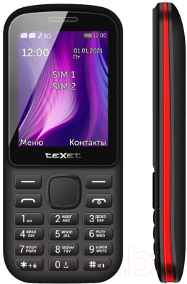 Мобильный телефон Texet TM-221 (черный/красный)