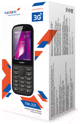 Мобильный телефон Texet TM-221 (черный/красный)