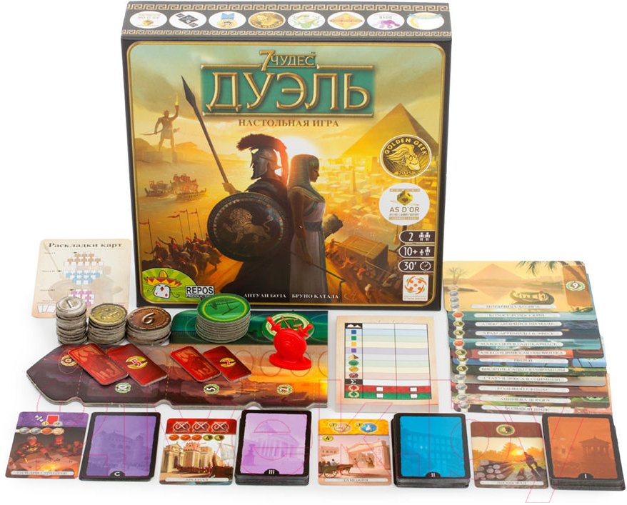 Настольная игра Asmodee 7 чудес: Дуэль. Локализация / БП-00000460