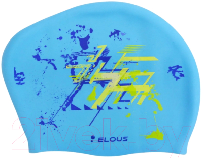 Шапочка для плавания Elous EL006 (геометрия голубая)
